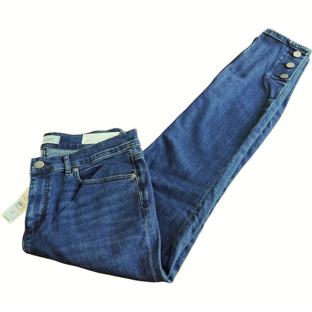 Loft Modern Skinny Jeans W Button detail size 8
